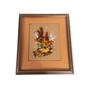 vintage crewel embroidery piece  "Wooden Decoy" by The Creative Circle Duck